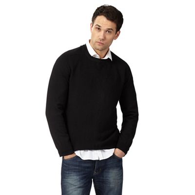 Red Herring Big and Tall black textured jumper